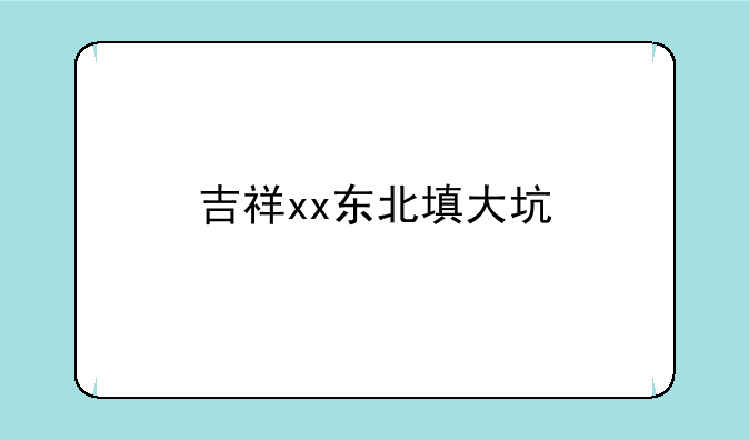 吉祥xx东北填大坑