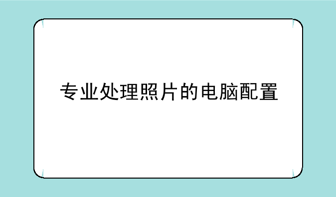 专业处理照片的电脑配置